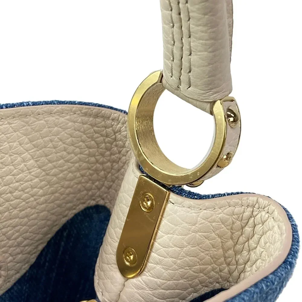 Louis Vuitton Capucines MINI Others Handbag M12947 Denim Blue Cream Denim